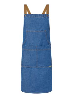 DENIM BIB APRON WITH POCKET