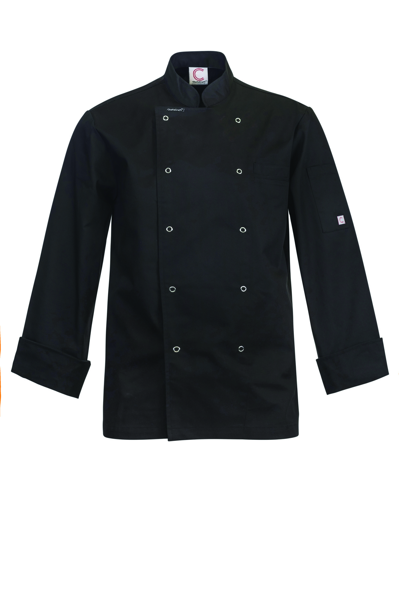 LIGHTWEIGHT EXECUTIVE LONG SLEEVE CHEFS JACKET WITH PRESS STUDS